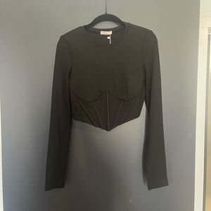 NWT Petal & Pup Black Crop Top